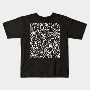 Q - Typography (White) Kids T-Shirt